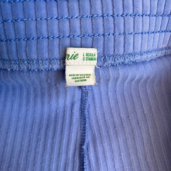 Aerie Sz L Light Blue Groove-on Velour High Waisted Flared Pants Loungewear - Picture 8 of 16